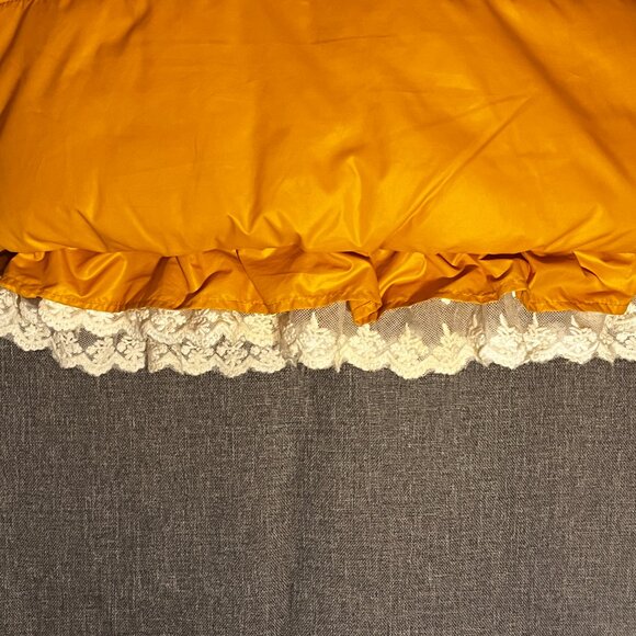 Purad Girl Yellow Puffy Jacket with Faux Sherpa Collar and Lace Trim - US Sz 12 - Picture 6 of 13